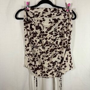 Nasty Gal Cow Print Ruched Mini Skirt ‘Cow Did This Happen’ Size 6 NWT